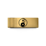 unique rings for her – gold tungsten yin yang symbol wedding band