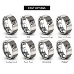font options for inside engraving on grey swell line rings