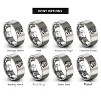 font options for inside engraving on grey swell line rings