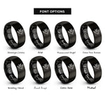 font options for inside engraving on black swift rings