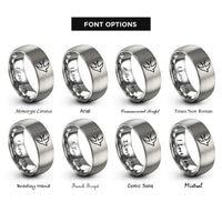 font options for inside engraving on gray swift rings