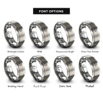 font options for inside engraving on grey swift rings