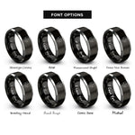 font options for inside engraving on black & grey swiss shield cross rings