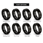 font options for inside engraving on black swiss shield cross rings