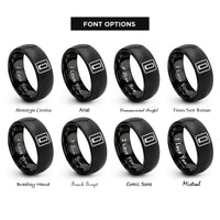font options for inside engraving on black switch symbol rings