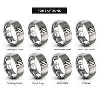 font options for inside engraving on grey switch symbol rings