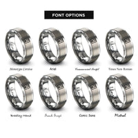 font options for inside engraving on silver switch symbol rings