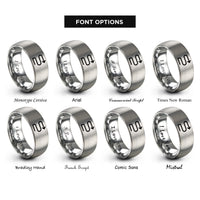 font options for inside engraving on grey switchback icon rings