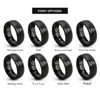 font options for inside engraving on black switchback trail rings