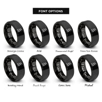 font options for inside engraving on black switchback trail rings