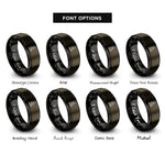 font options for inside engraving on gunmetal & black switchback trail rings