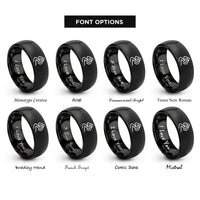 font options for inside engraving on black switchbacks icon rings