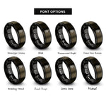 font options for inside engraving on gunmetal & black switchbacks icon rings