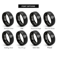 font options for inside engraving on black switchbacks mountain slope rings