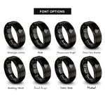 font options for inside engraving on black switchbacks mountain slope rings