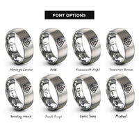 font options for inside engraving on gray switchbacks mountain slope rings