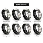 font options for inside engraving on black & silver swivel snap rings