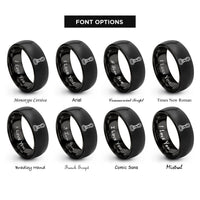 font options for inside engraving on black swivel snap rings