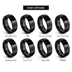 font options for inside engraving on black swivel snap rings