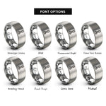 font options for inside engraving on grey swivel snap rings