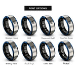 font options for inside engraving on black & blue & silver swo pin rings