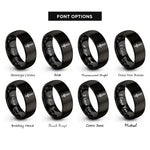 font options for inside engraving on black sword rings