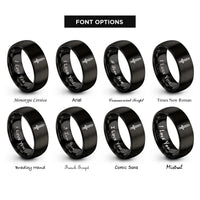 font options for inside engraving on black sword rings
