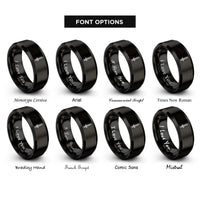 font options for inside engraving on black sword rings
