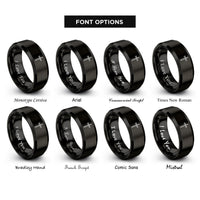 font options for inside engraving on black sword cross rings