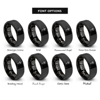 font options for inside engraving on black sword cross rings