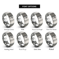 font options for inside engraving on grey sword cross rings