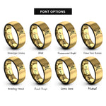 font options for inside engraving on black & gold sword crossed rings