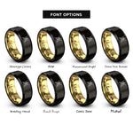 font options for inside engraving on black & gold sword crossed rings