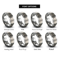font options for inside engraving on silver sword rings