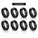 font options for inside engraving on black & silver sword scales rings