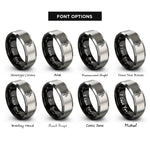 font options for inside engraving on black & grey sword scales rings