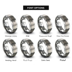 font options for inside engraving on silver sword scales rings