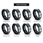font options for inside engraving on black & blue & grey sword tassel rings