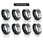 font options for inside engraving on black & blue & grey sword tassel rings