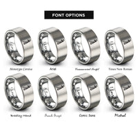 font options for inside engraving on silver sword tassel rings
