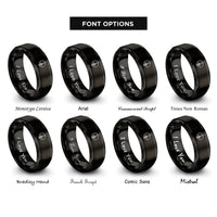 font options for inside engraving on black sword through halo rings