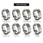 font options for inside engraving on grey sword through halo rings