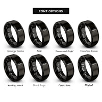 font options for inside engraving on black swords blade rings