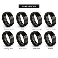 font options for inside engraving on black swords crossed rings