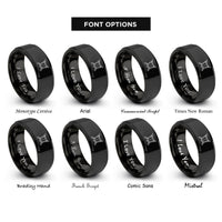 font options for inside engraving on black swords crossed rings