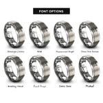 font options for inside engraving on grey swords crossed rings