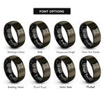 font options for inside engraving on gunmetal & black swords crossed rings