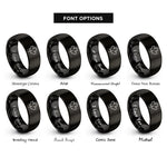 font options for inside engraving on black sycamore leaf rings