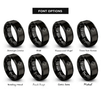 font options for inside engraving on black sycamore leaf rings