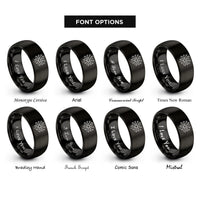 font options for inside engraving on black synapse network rings